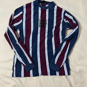 Navy and‎ white HUF striped long sleeve shirt #stripes Medium